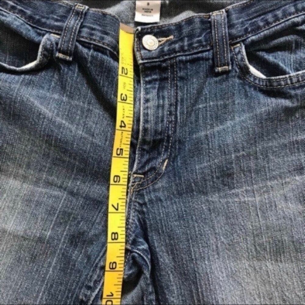GAP Jeans Crop Capri Womens Sz 8 Denim Blue Jeans Stretch Triangle Flap Pockets - Picture 6 of 10